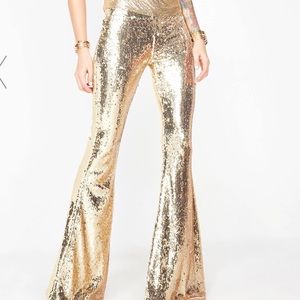 gold sparkle pants